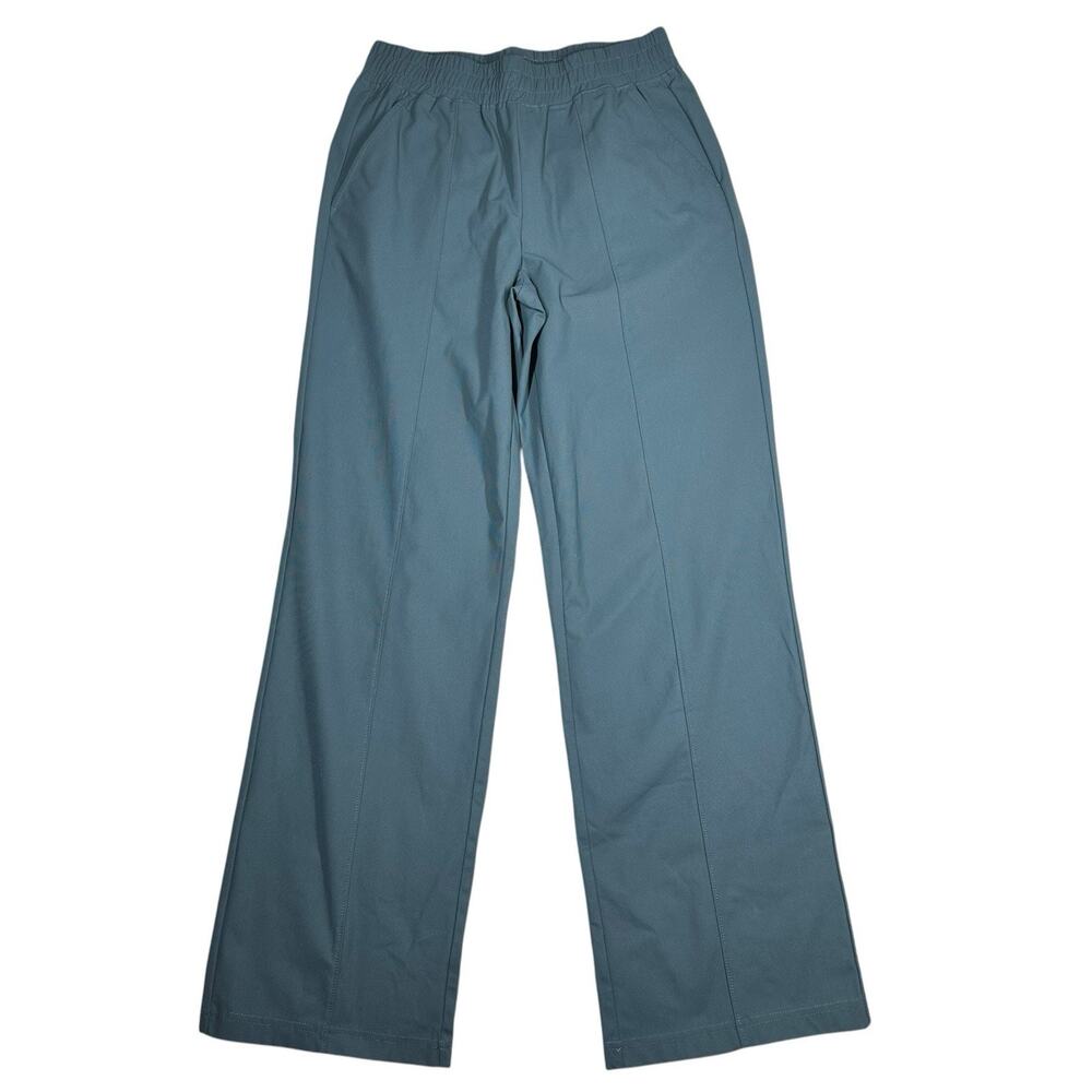 Mondetta Womens Teal Blue Pull On Pintuck Straight Leg Pants Size Small